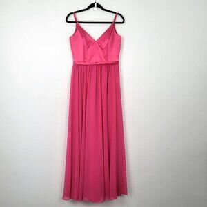 Allure Bridals Bridesmaids Gown Raspberry Pink Empire Waist